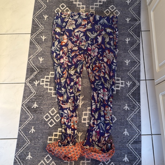 Anthropologie By Eloise Printed Cropped Floral Print Cotton PajamaBottoms Pants - Picture 6 of 6